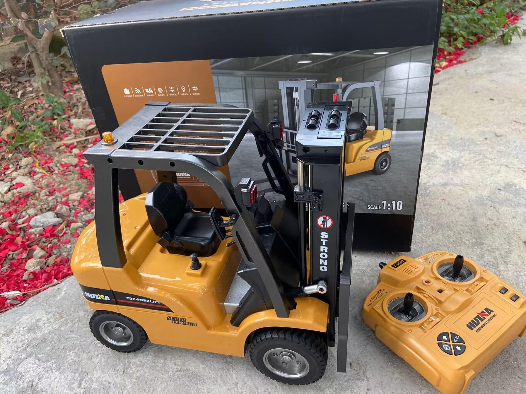 Amazon.co.jp: 55 CM大型1：10工事車模型合金遠隔制御フォークリフト